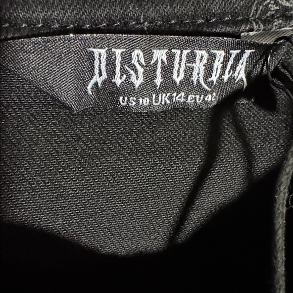 NWT Disturbia Callopistria Moth Print Denim Jumpsuit size 10 - Picture 9 of 11